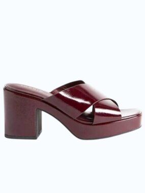 TORRID Burgundy Cross Band Heeled Sandal Size 9WW